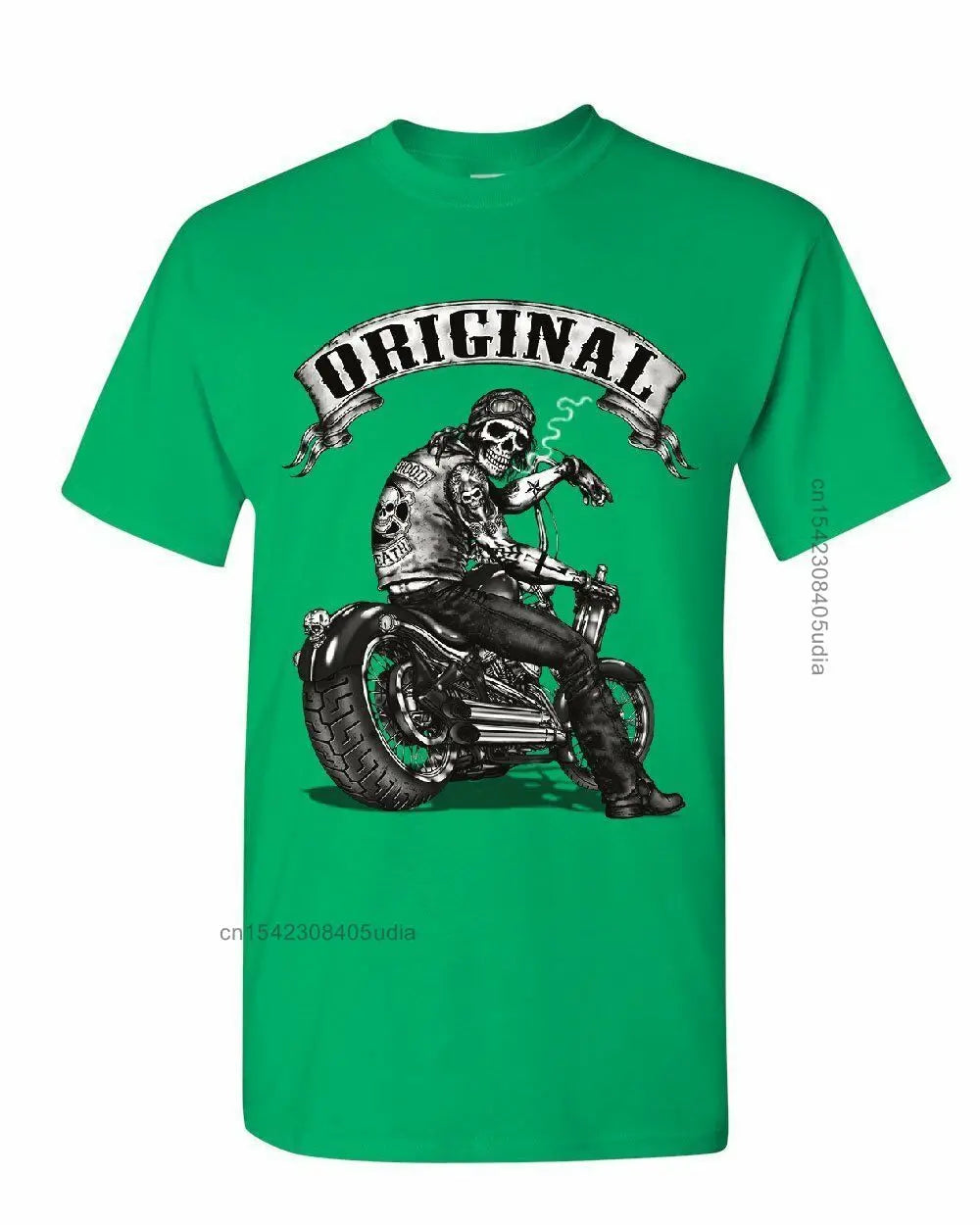 Original Biker Skull T-Shirts Ride Or Die Route 66 Motorcycle Mc New T Shirt Men Summer Design T Shirt