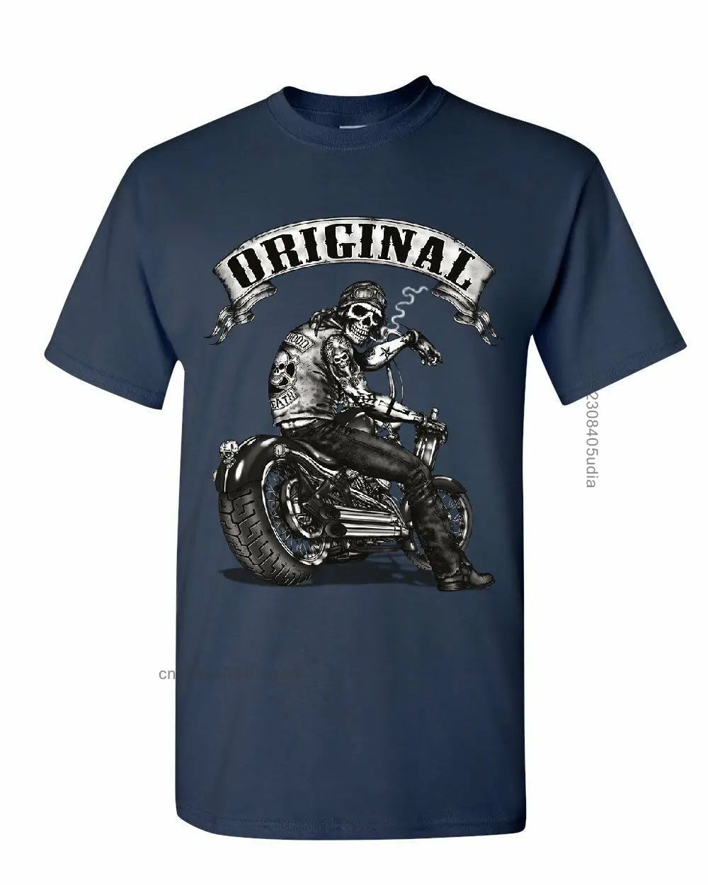 Original Biker Skull T-Shirts Ride Or Die Route 66 Motorcycle Mc New T Shirt Men Summer Design T Shirt