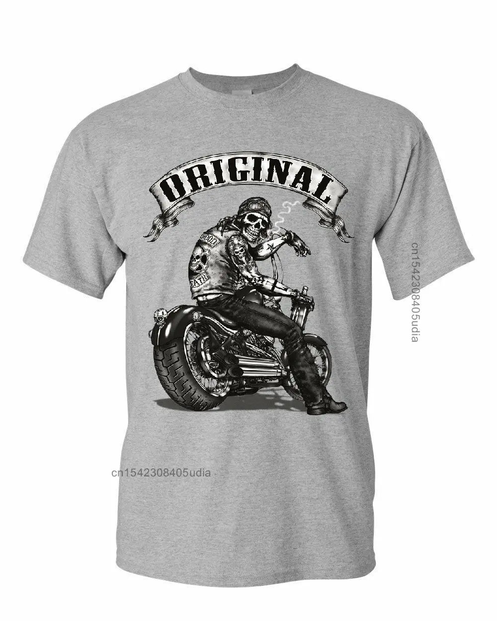 Original Biker Skull T-Shirts Ride Or Die Route 66 Motorcycle Mc New T Shirt Men Summer Design T Shirt