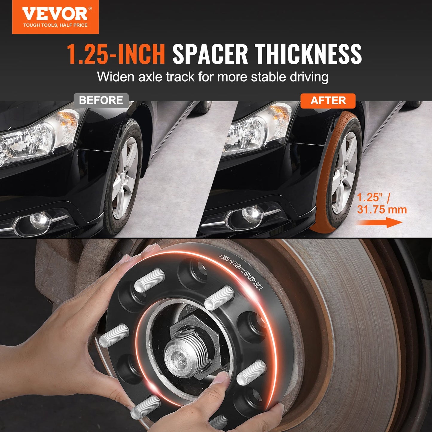 VEVOR Wheel Spacers 1.25" 6"x5" Wheel Adapters 6 Lug Forged Spacer 106.1 mm Fit for 1979-2023 Toyota and Lexus 4 PCS Blue