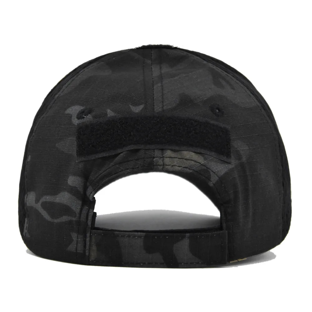 Men Women Skull Print Snapback Cap Outdoors Tactical Camouflage Mesh Baseball Caps Male Summer Sport Hiking Trucker Sunshade Hat