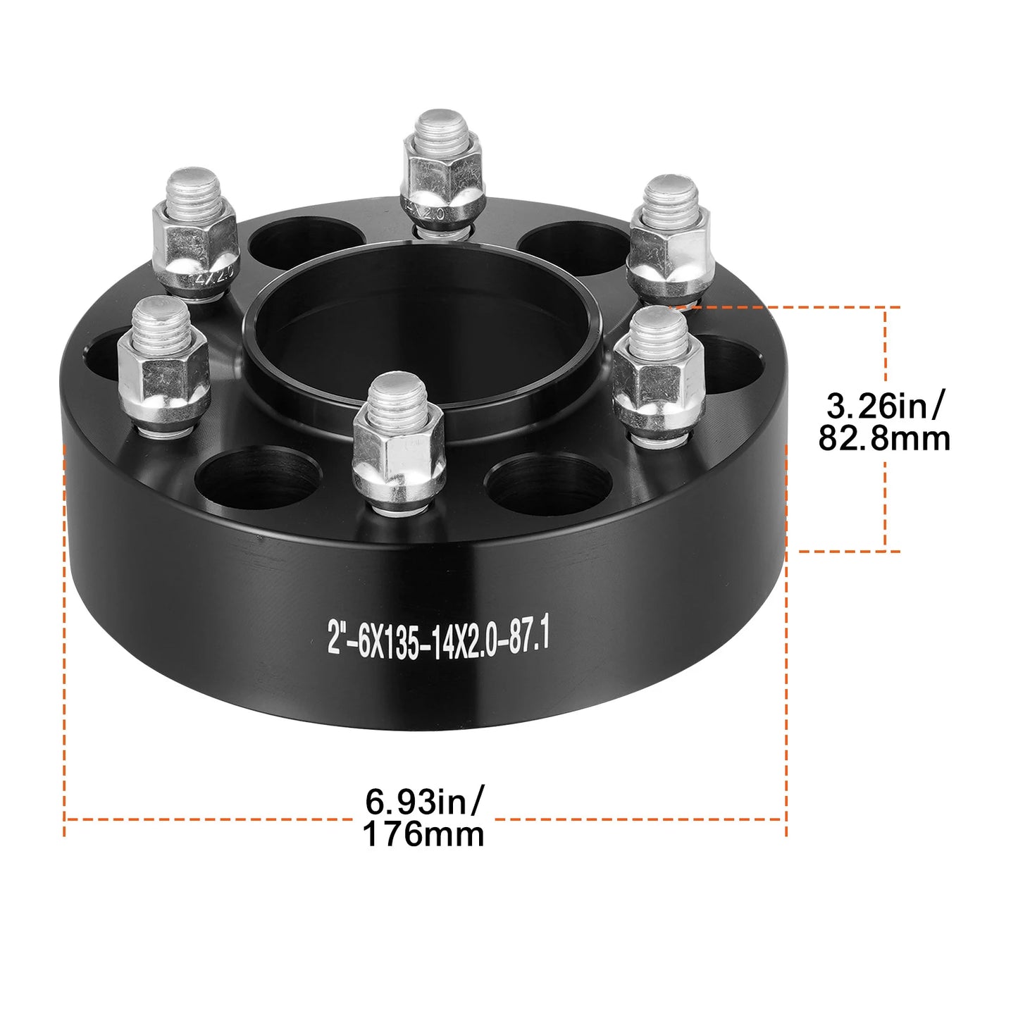 VEVOR Wheel Spacers 8"x6.5" Wheel Adapters 8 Lug Forged Spacer 9/16"-18 Studs Spacers for Dodge Ram 2500 Ram 3500 Ford F250 F350