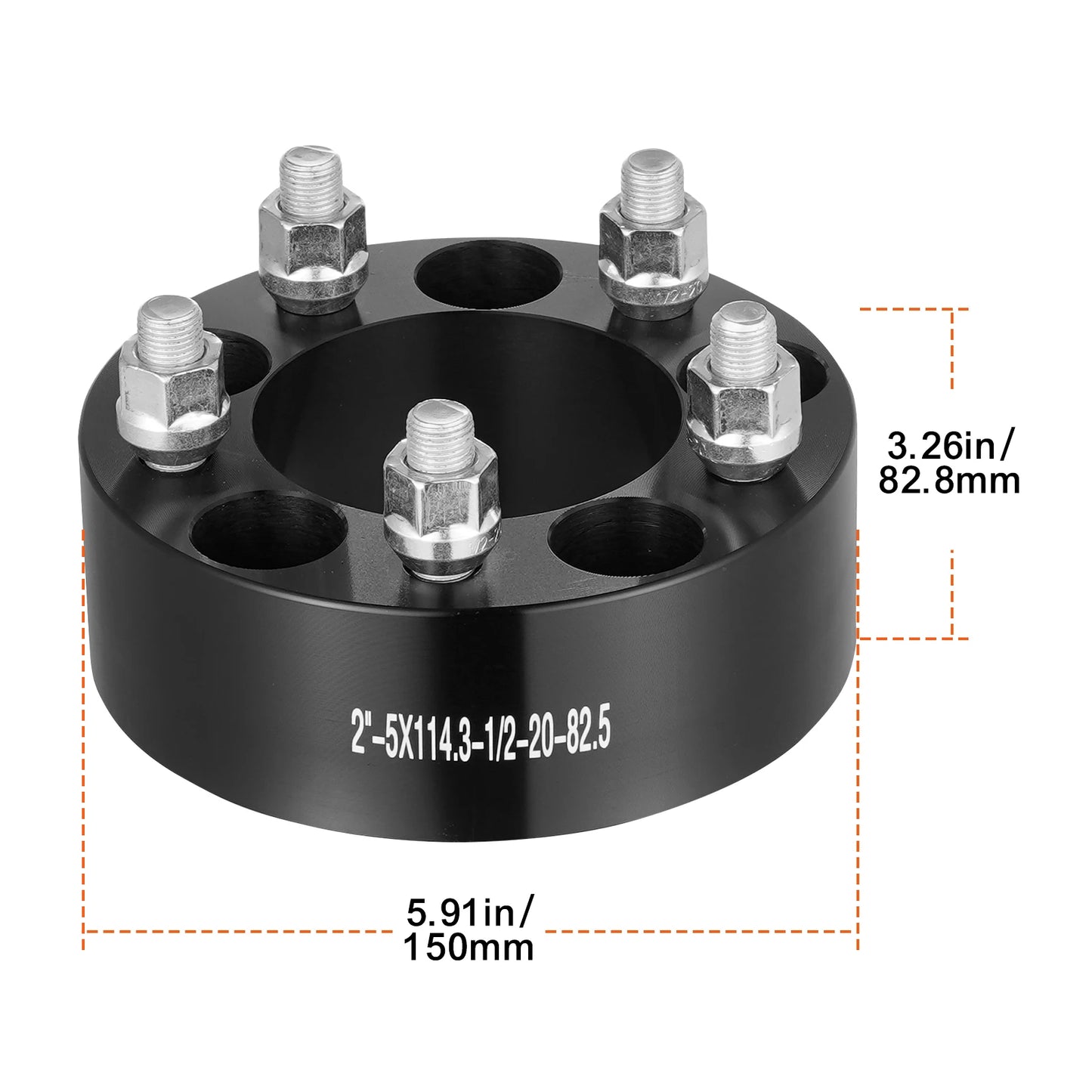 VEVOR Wheel Spacers 8"x6.5" Wheel Adapters 8 Lug Forged Spacer 9/16"-18 Studs Spacers for Dodge Ram 2500 Ram 3500 Ford F250 F350