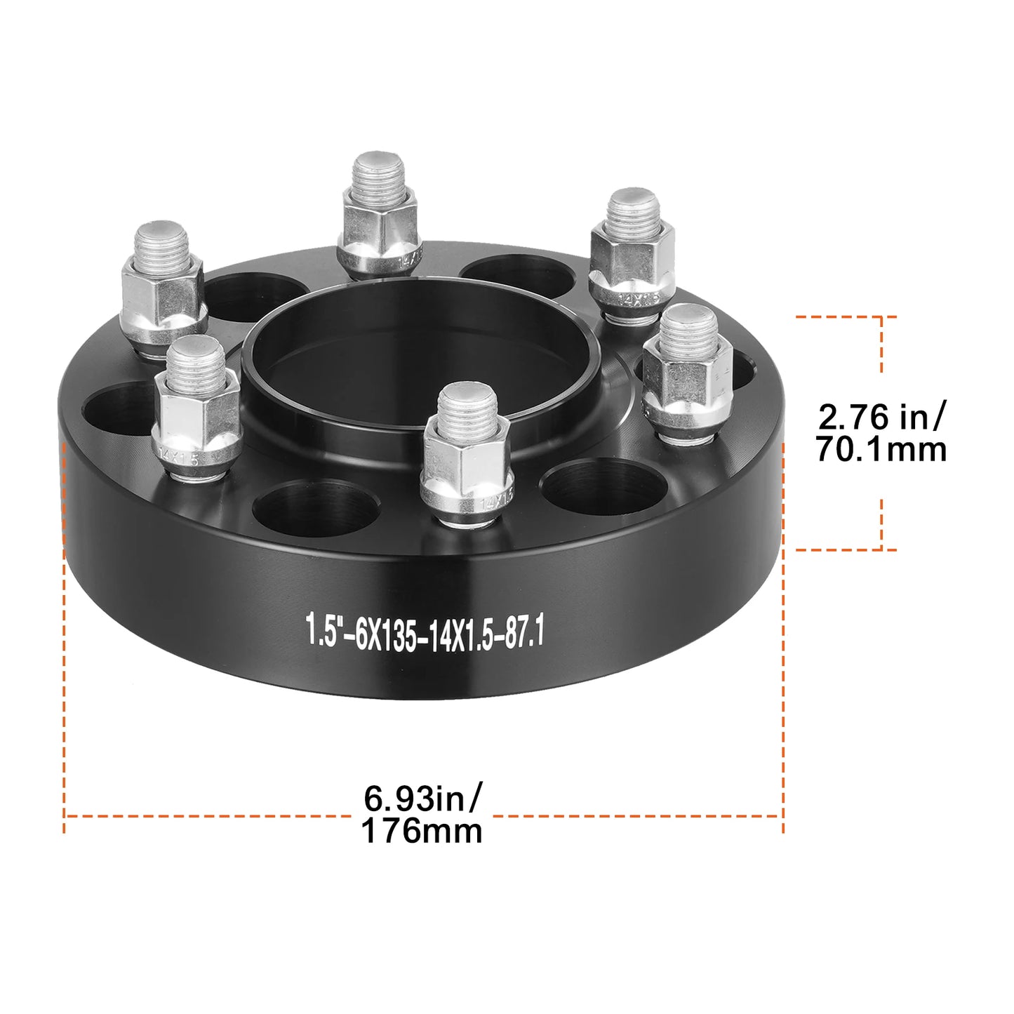VEVOR Wheel Spacers 8"x6.5" Wheel Adapters 8 Lug Forged Spacer 9/16"-18 Studs Spacers for Dodge Ram 2500 Ram 3500 Ford F250 F350