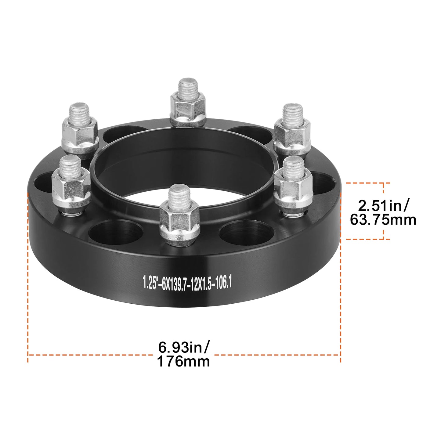 VEVOR Wheel Spacers 8"x6.5" Wheel Adapters 8 Lug Forged Spacer 9/16"-18 Studs Spacers for Dodge Ram 2500 Ram 3500 Ford F250 F350