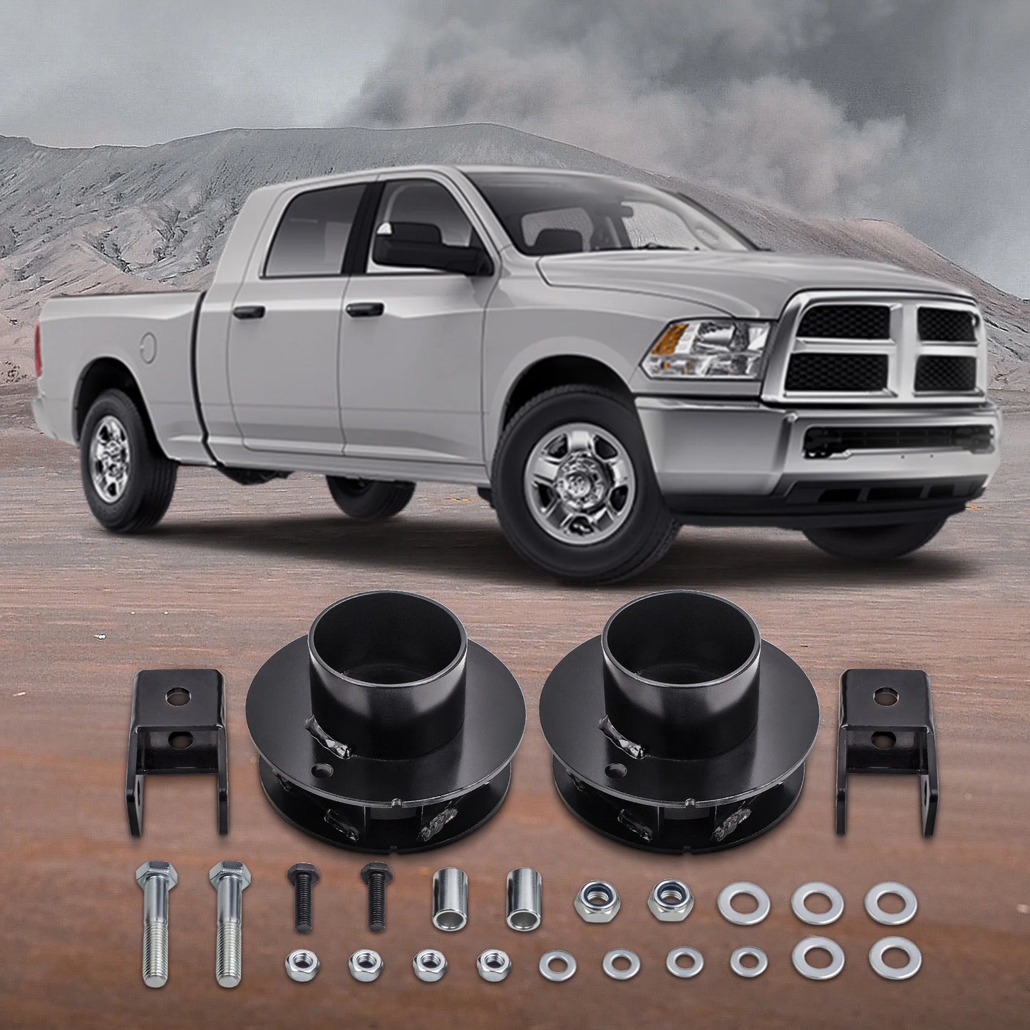 2.5 Inch Front Lift Kit For Dodge Ram 2500 2014-2022 Shock Extension Brackets