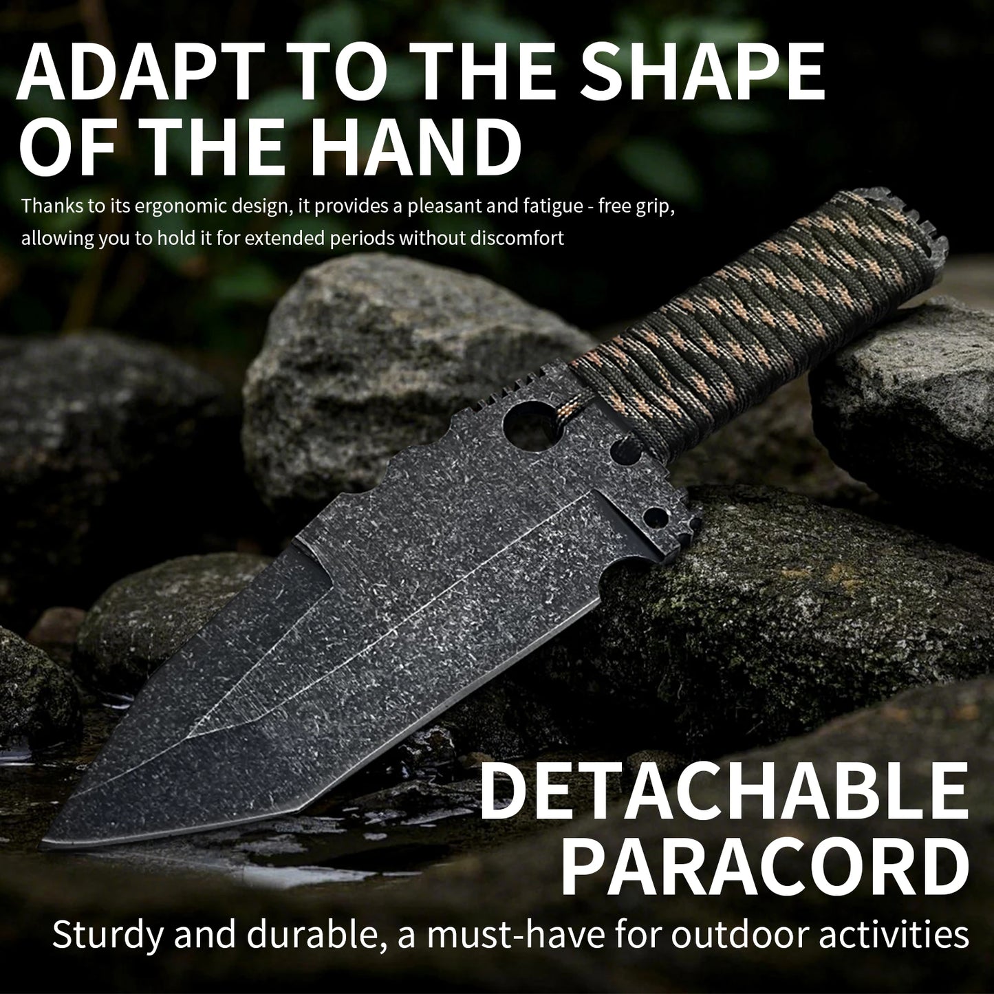 Outdoor multi-functional sharp knives camping mountaineering defense tactical equipment high hardness straight knife