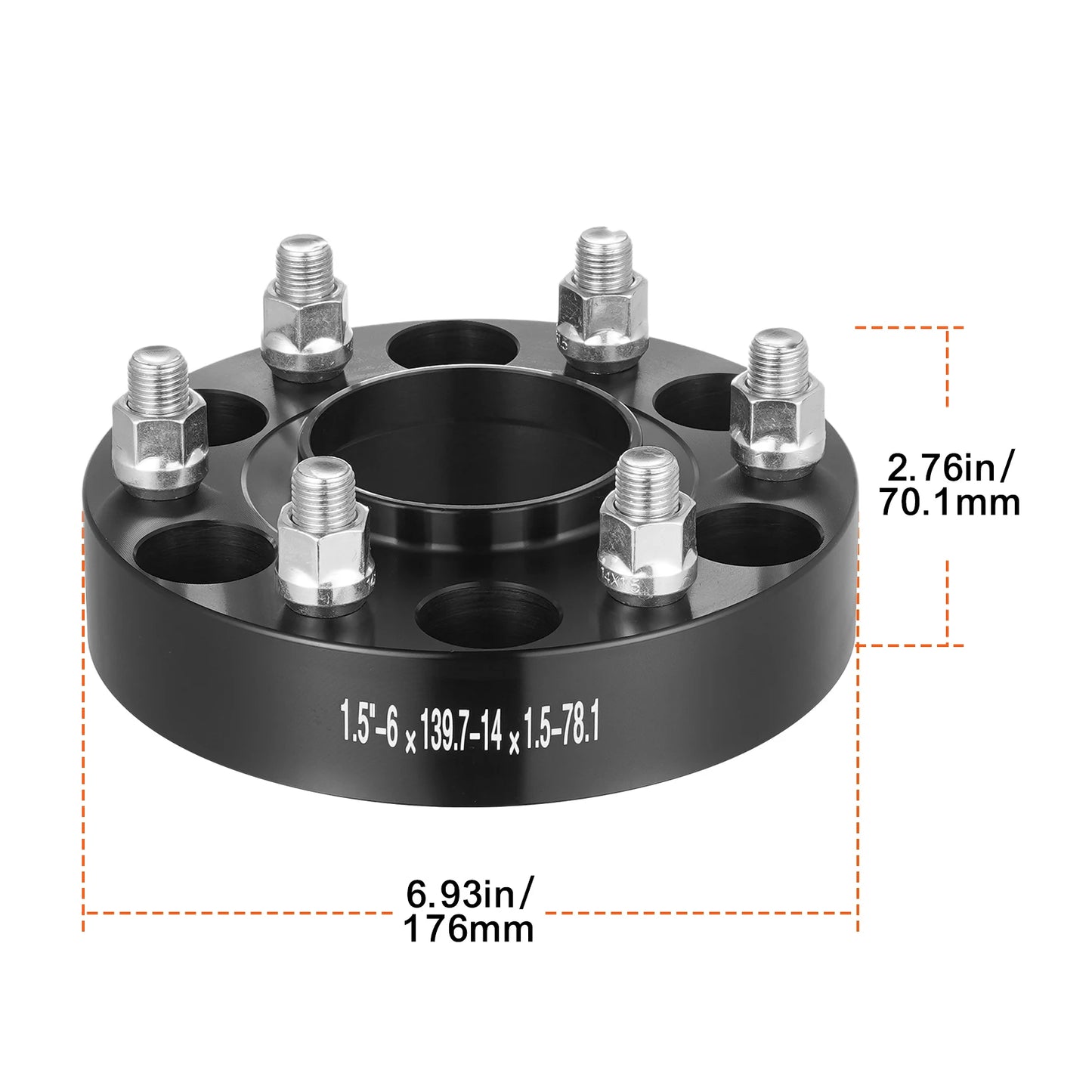 VEVOR Wheel Spacers 8"x6.5" Wheel Adapters 8 Lug Forged Spacer 9/16"-18 Studs Spacers for Dodge Ram 2500 Ram 3500 Ford F250 F350