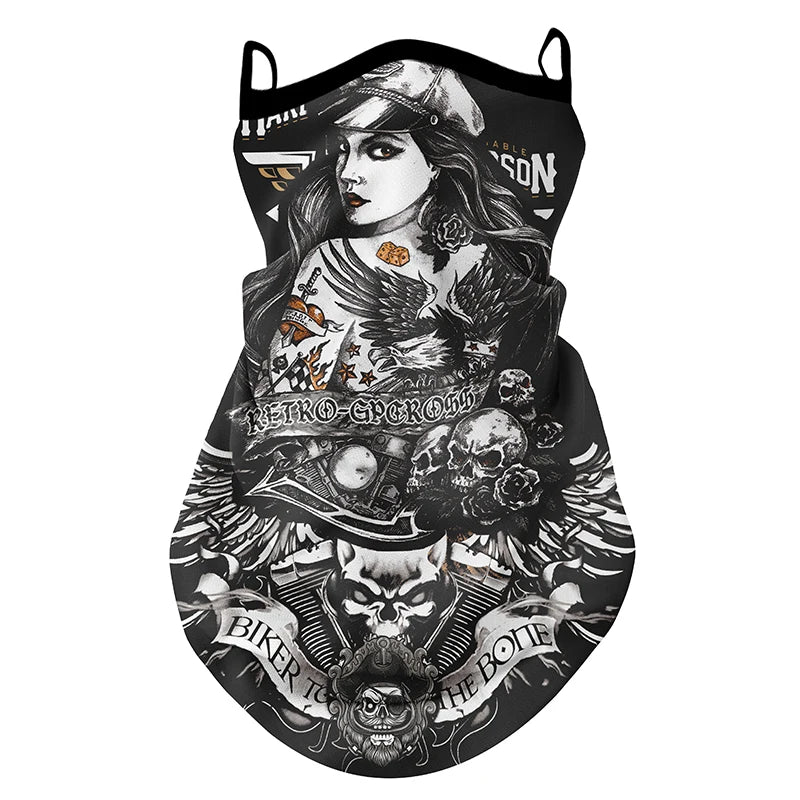 Retro Moto Cycling Sunscreen Mask Motorcycle Headscarf Summer Anti-UV Outdoor Neck Head Cover Riding Face Shield Sport Headwrap