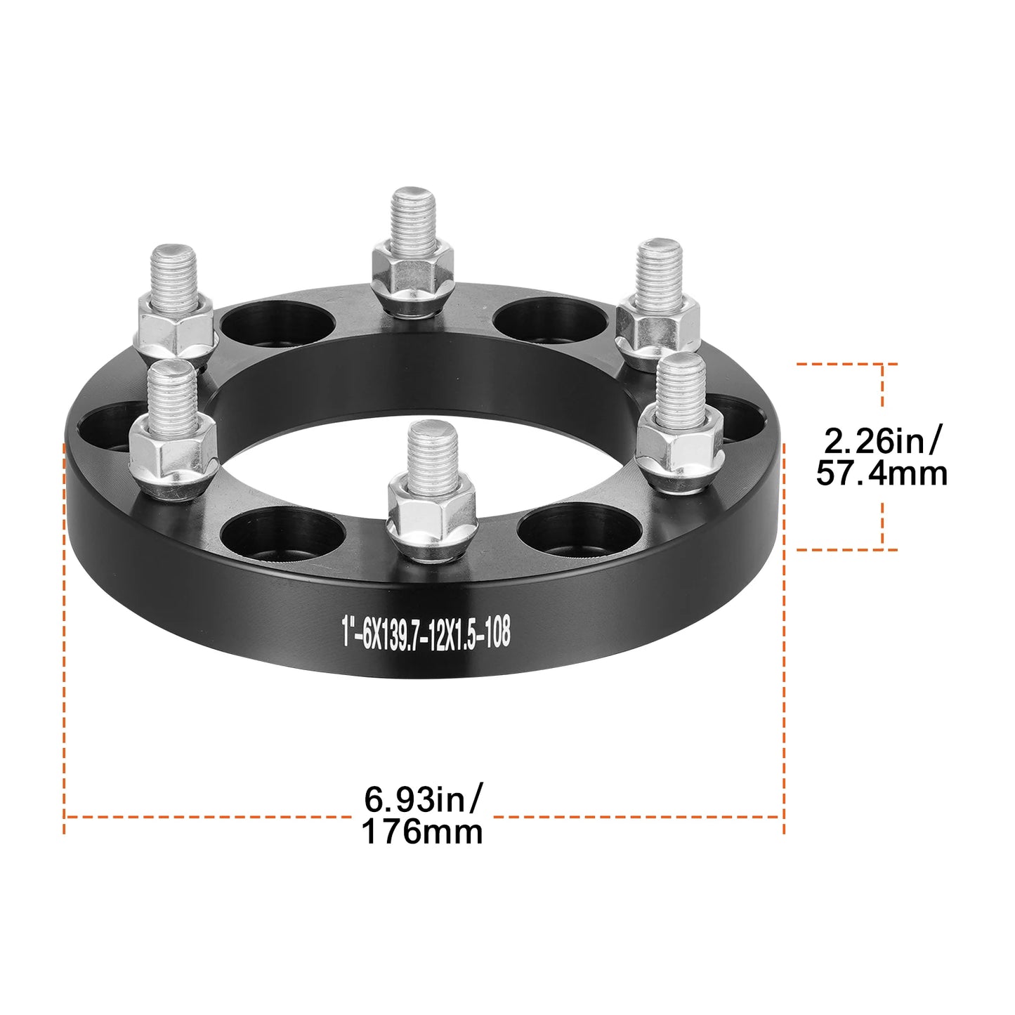 VEVOR Wheel Spacers 8"x6.5" Wheel Adapters 8 Lug Forged Spacer 9/16"-18 Studs Spacers for Dodge Ram 2500 Ram 3500 Ford F250 F350