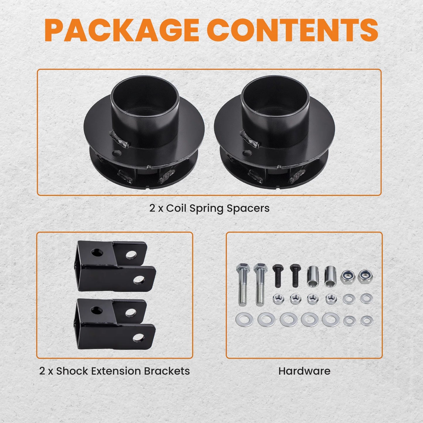 2.5 Inch Front Lift Kit For Dodge Ram 2500 2014-2022 Shock Extension Brackets