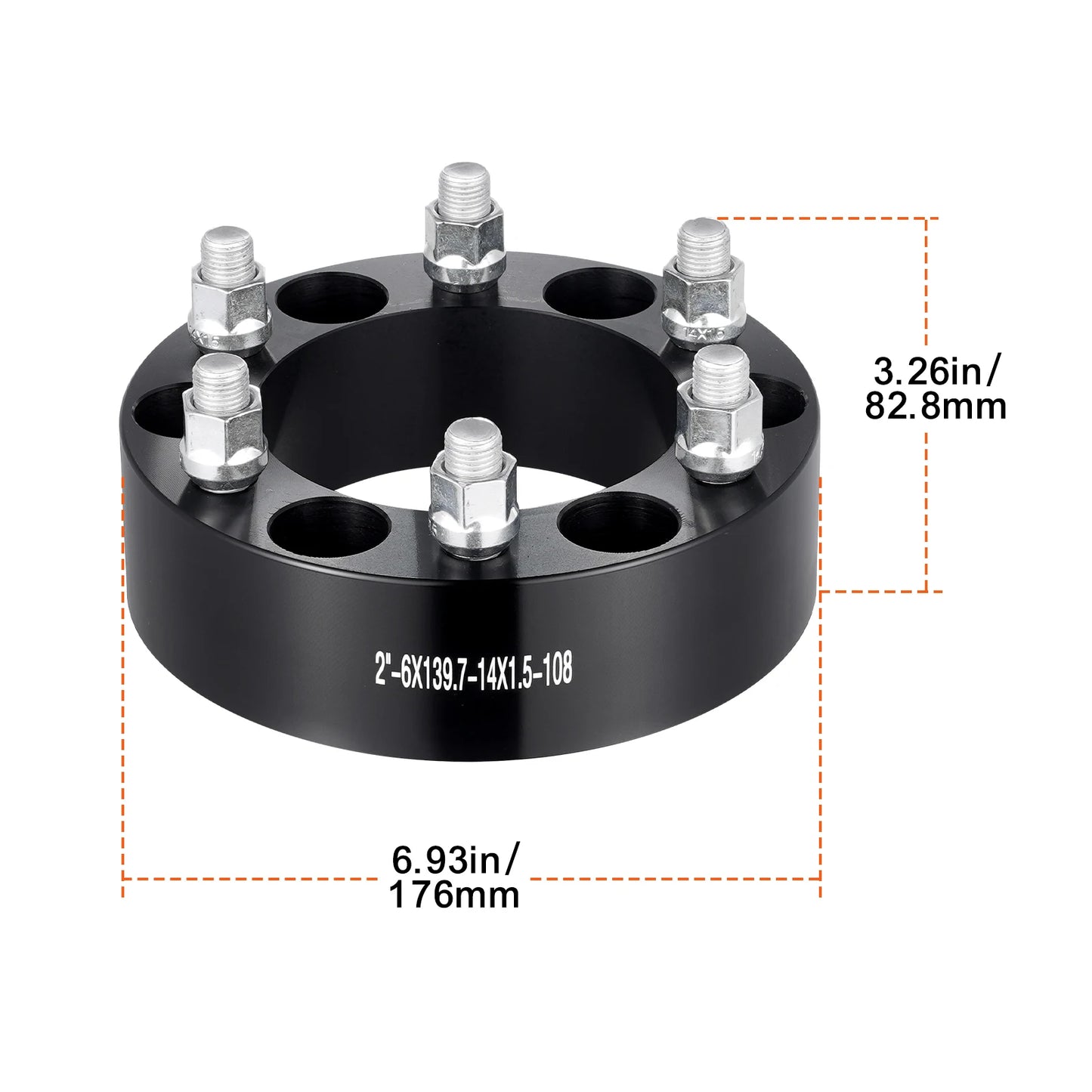 VEVOR Wheel Spacers 8"x6.5" Wheel Adapters 8 Lug Forged Spacer 9/16"-18 Studs Spacers for Dodge Ram 2500 Ram 3500 Ford F250 F350