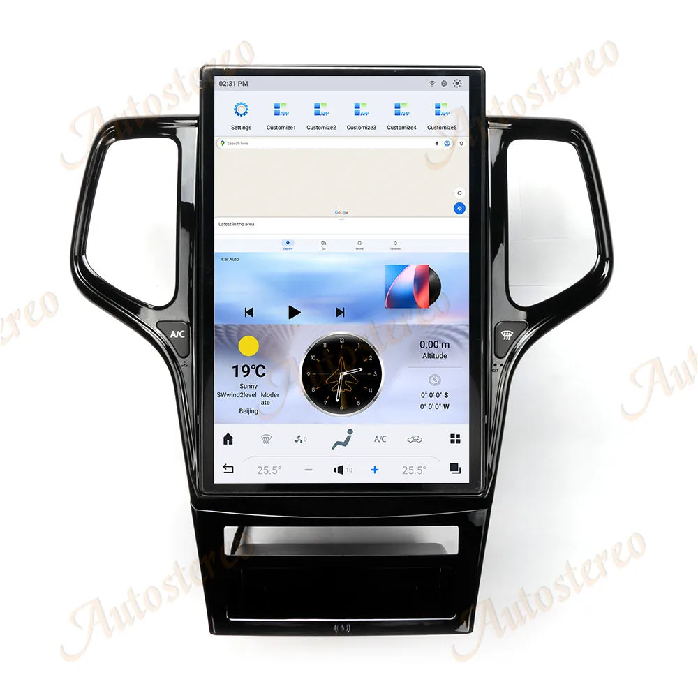 14.4 Inch Android 8+128GB For JEEP Grand Cherokee 2010-2021 Tesla Style Car GPS Navigation Multimedia Player Radio Tape Headunit