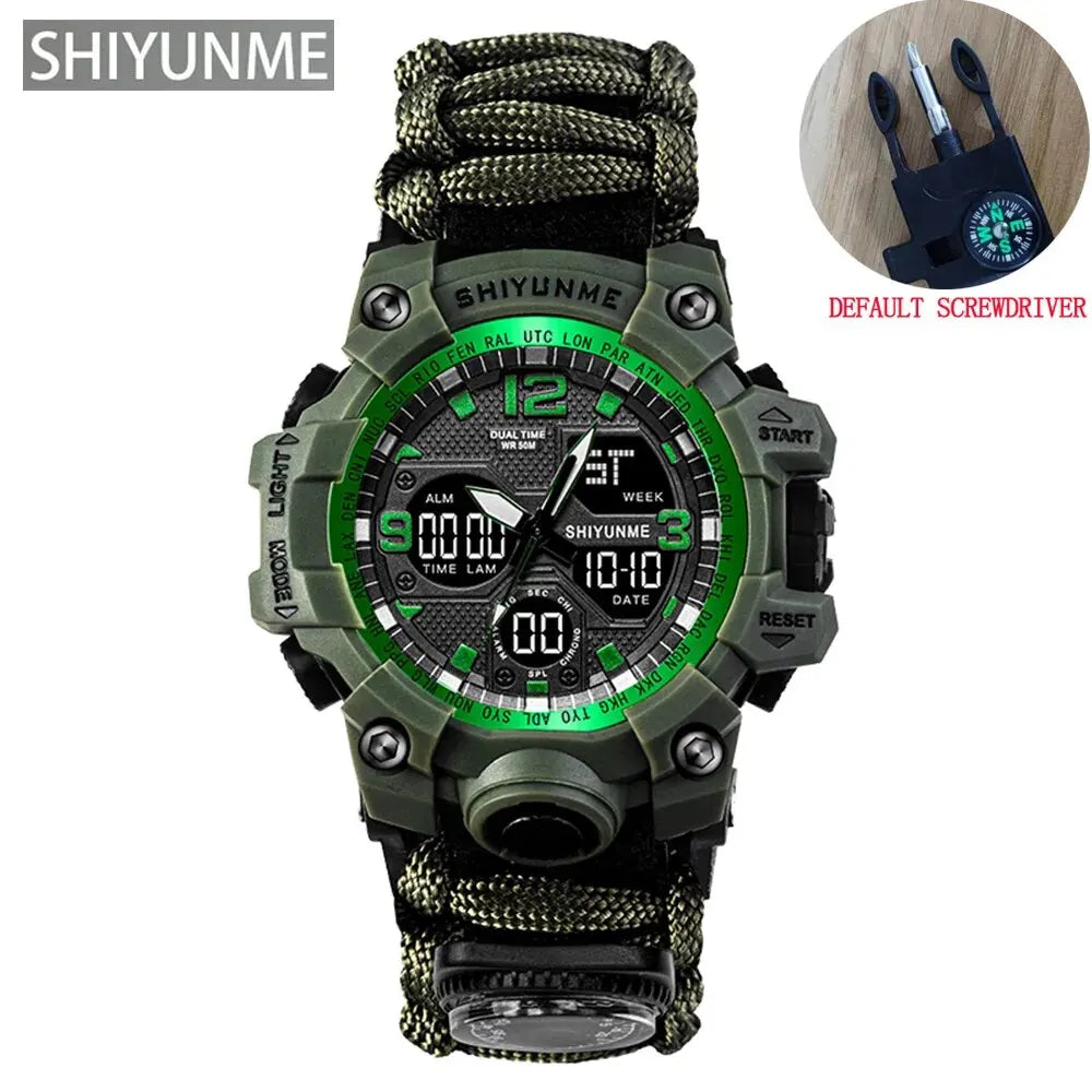 G Style Military Sport Watch Men Waterproof LED Digital Watch Outdoor Camping Compass Thermometer Quartz Wristwatch