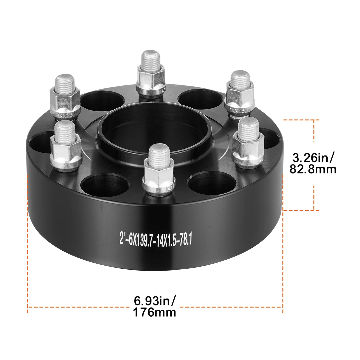 VEVOR Wheel Spacers 8"x6.5" Wheel Adapters 8 Lug Forged Spacer 9/16"-18 Studs Spacers for Dodge Ram 2500 Ram 3500 Ford F250 F350
