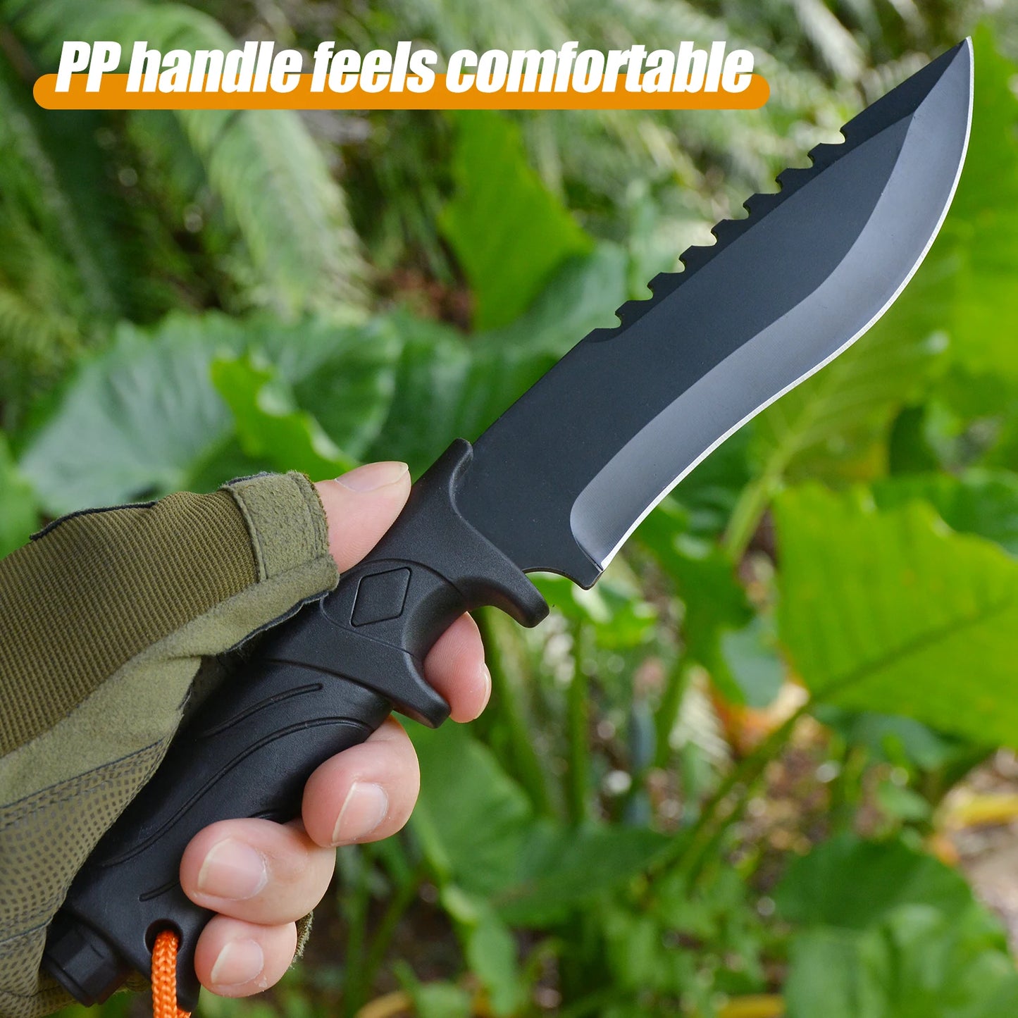 Damascus advanced straight knife, fixed blade, wooden handle and leather scabbard, easy to carry, fast cutting, loved by men