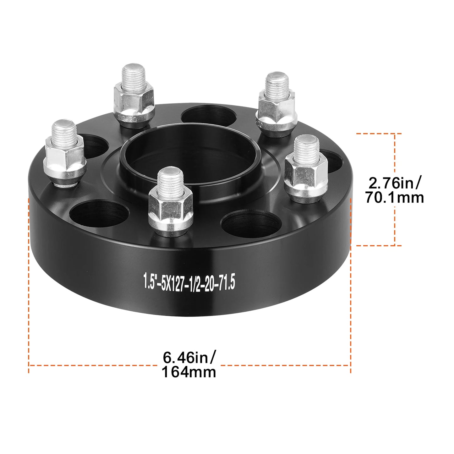 VEVOR Wheel Spacers 8"x6.5" Wheel Adapters 8 Lug Forged Spacer 9/16"-18 Studs Spacers for Dodge Ram 2500 Ram 3500 Ford F250 F350