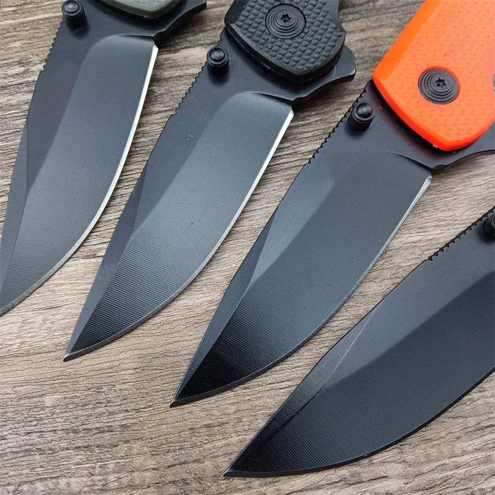 D2 Multifunctional Tactical Folding Blade Knife Nylon Fiber Handle Utility EDC Outdoor Camping Survival Knives Fruit Cutter