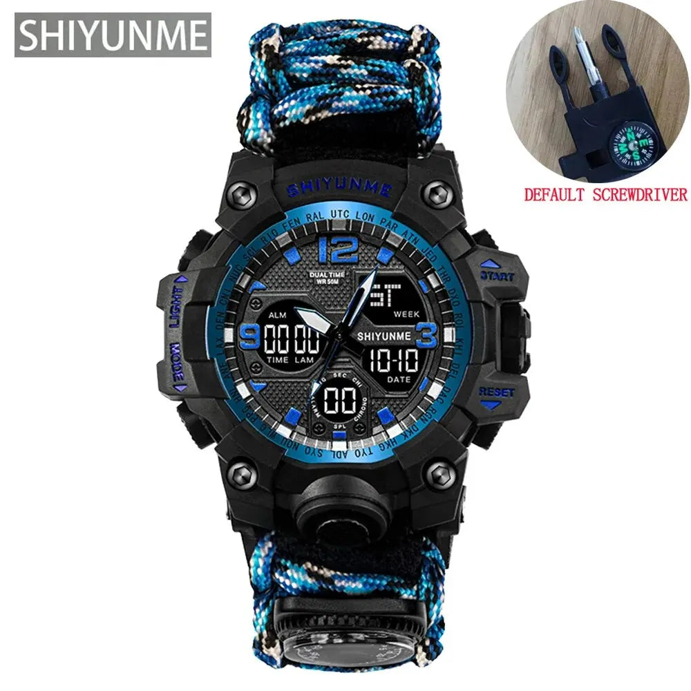 G Style Military Sport Watch Men Waterproof LED Digital Watch Outdoor Camping Compass Thermometer Quartz Wristwatch