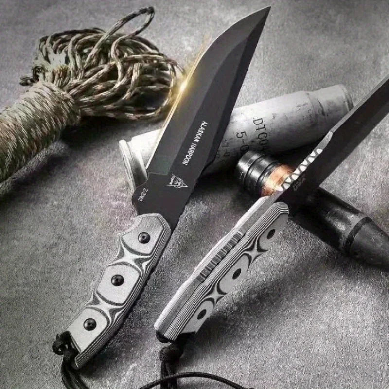 Fixed knife Outdoor Jungle Camping Portable Multi-function EDC Survival Knife Personal Tactical Defense Hunting Straight knife