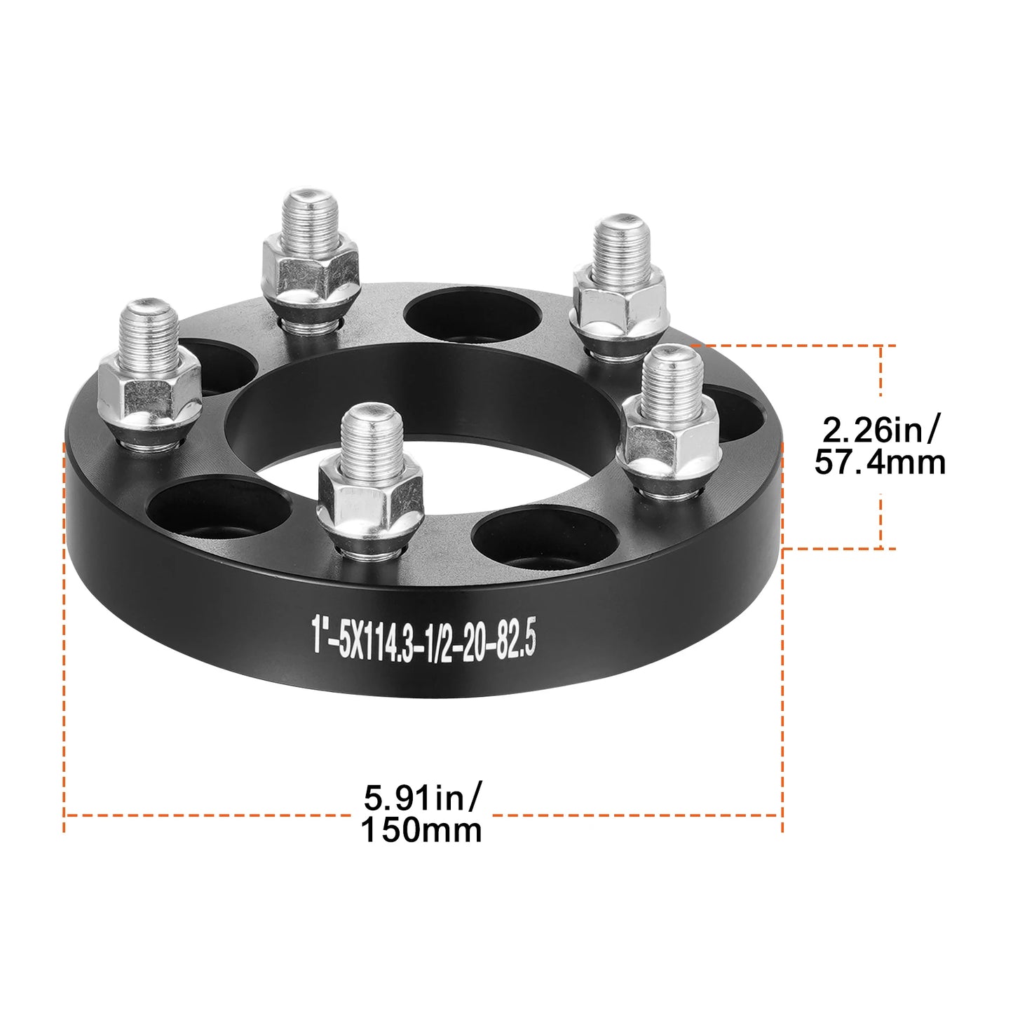 VEVOR Wheel Spacers 8"x6.5" Wheel Adapters 8 Lug Forged Spacer 9/16"-18 Studs Spacers for Dodge Ram 2500 Ram 3500 Ford F250 F350