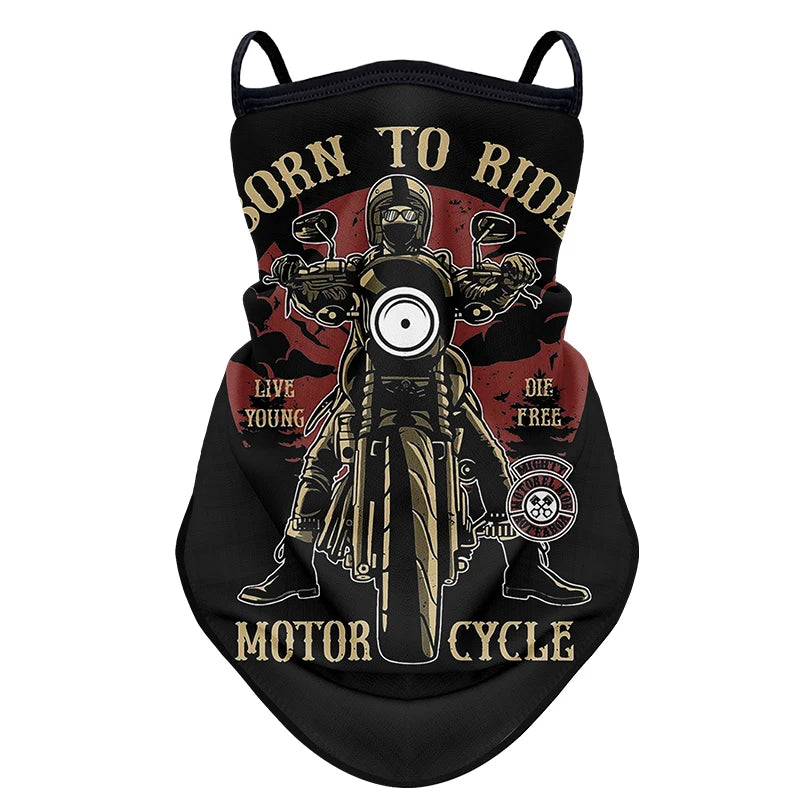 Retro Moto Cycling Sunscreen Mask Motorcycle Headscarf Summer Anti-UV Outdoor Neck Head Cover Riding Face Shield Sport Headwrap