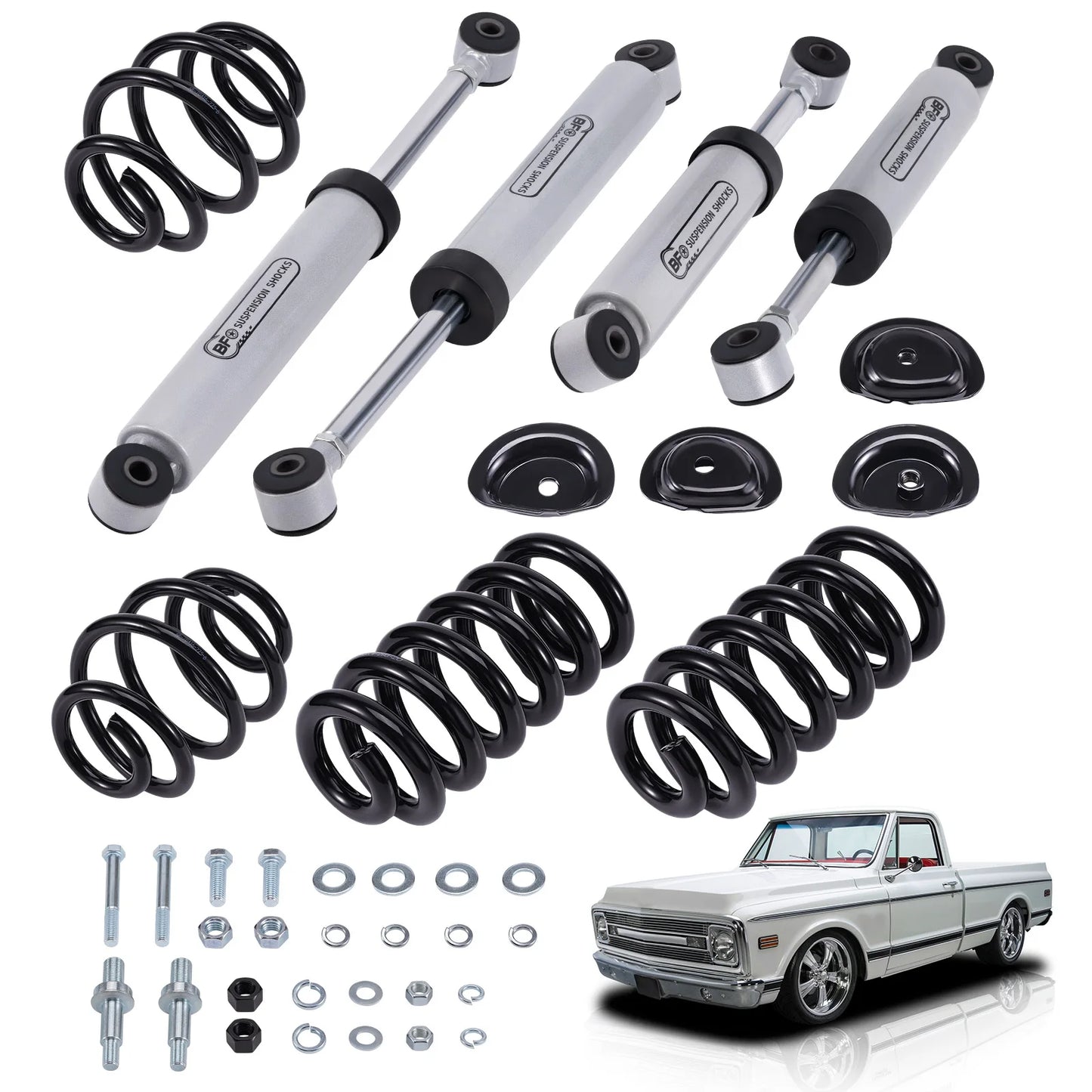 Front 3 inch Rear 5 inch Drop Lowering Kit w/ Shocks for Chevrolet C10 1963-1972