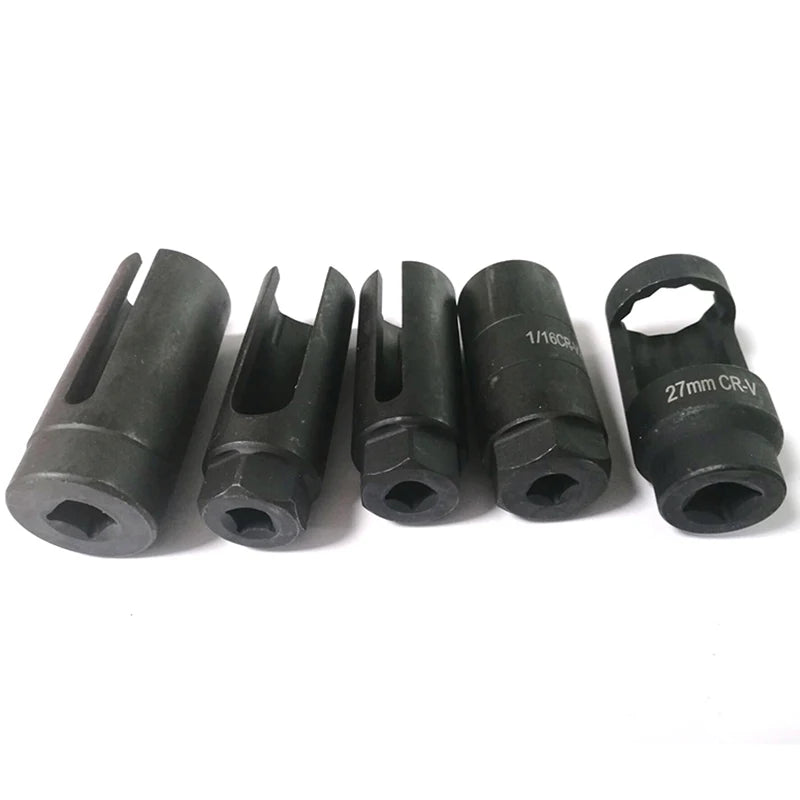 7PCS 1/2 & 3/8 Drive CR-V steel Sensor Socket Kit O2 Oxygen Sensor Sleeve Tool Wrench Socket Set