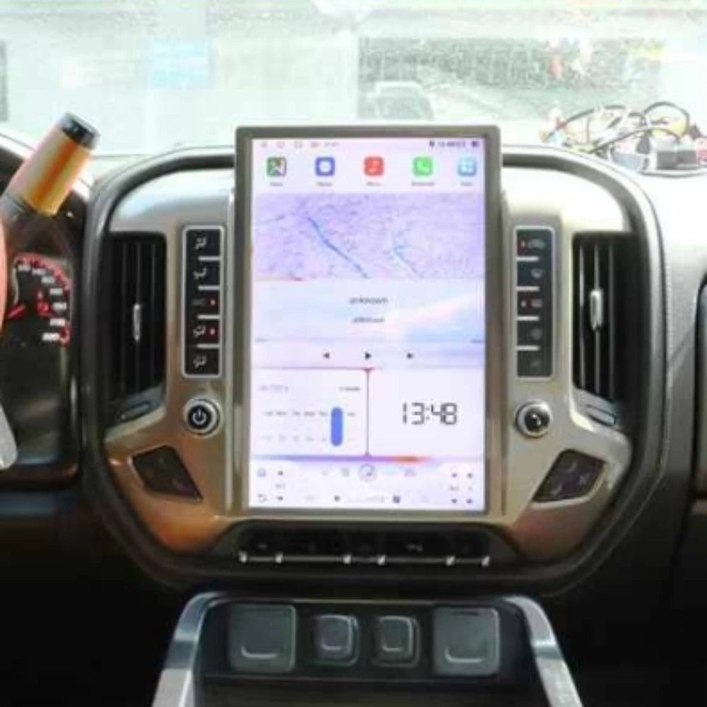 14.5" Vertical Screen Android 13 For Chevrolet Silverado GMC 2014-2020 Car Radio Navigation Multimedia Player Head Unit Qualcomm