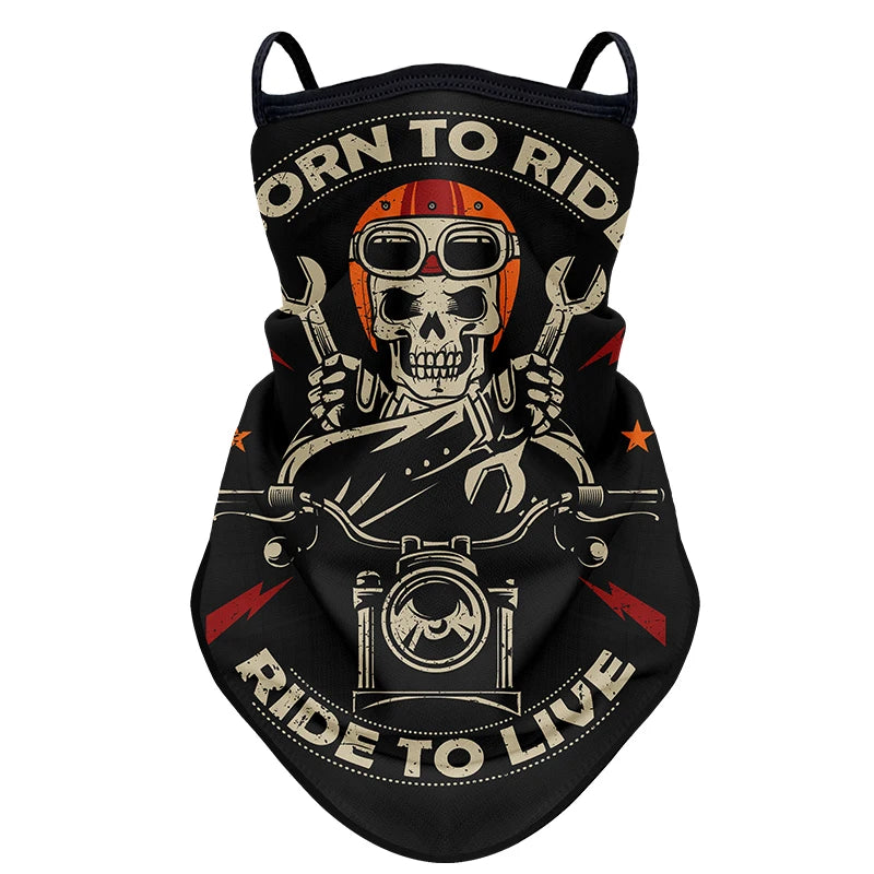 Retro Moto Cycling Sunscreen Mask Motorcycle Headscarf Summer Anti-UV Outdoor Neck Head Cover Riding Face Shield Sport Headwrap