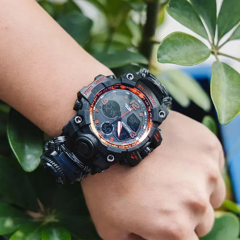 G Style Military Sport Watch Men Waterproof LED Digital Watch Outdoor Camping Compass Thermometer Quartz Wristwatch