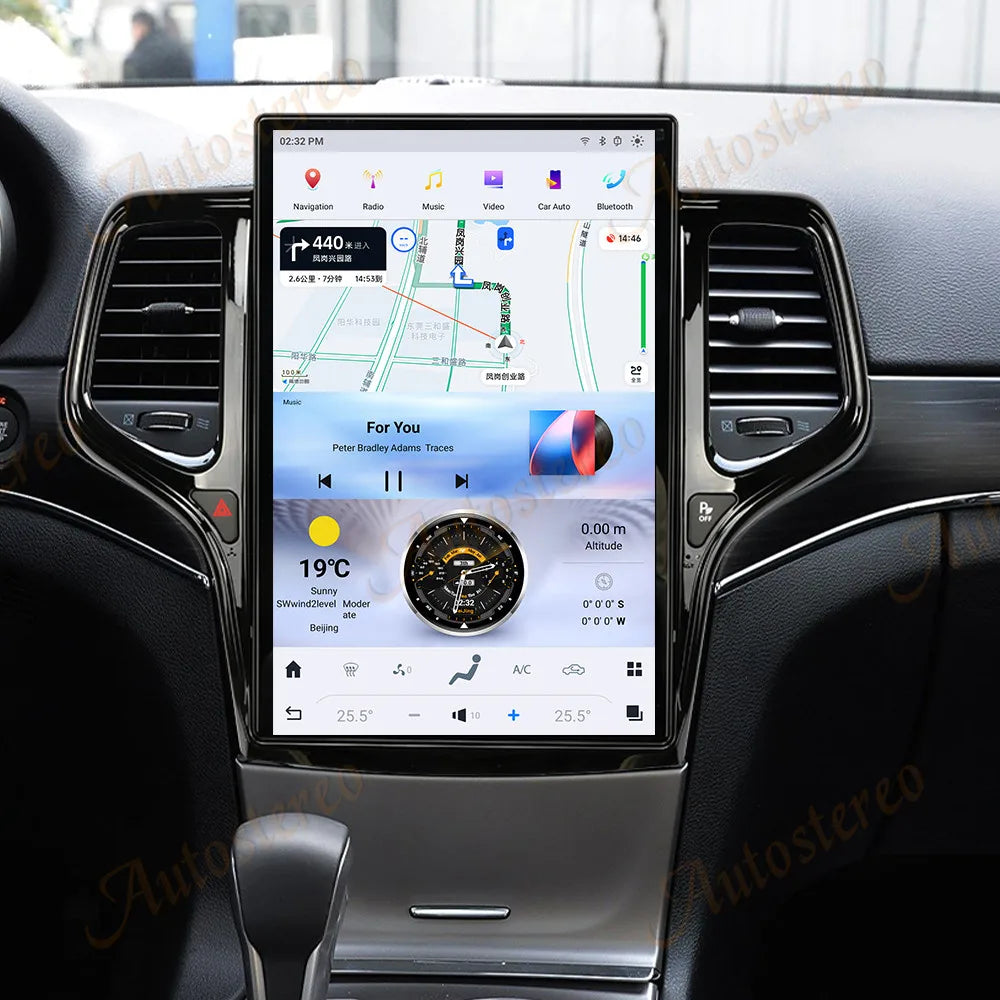 14.4 Inch Android 8+128GB For JEEP Grand Cherokee 2010-2021 Tesla Style Car GPS Navigation Multimedia Player Radio Tape Headunit