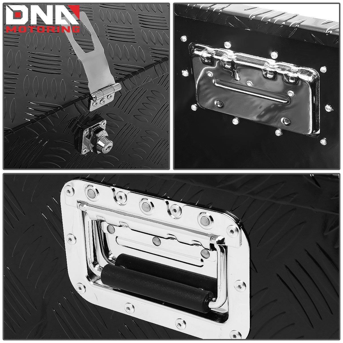 DNA Motoring Aluminum Pickup Truck Bed Trailer Key Lock Storage Tool Box