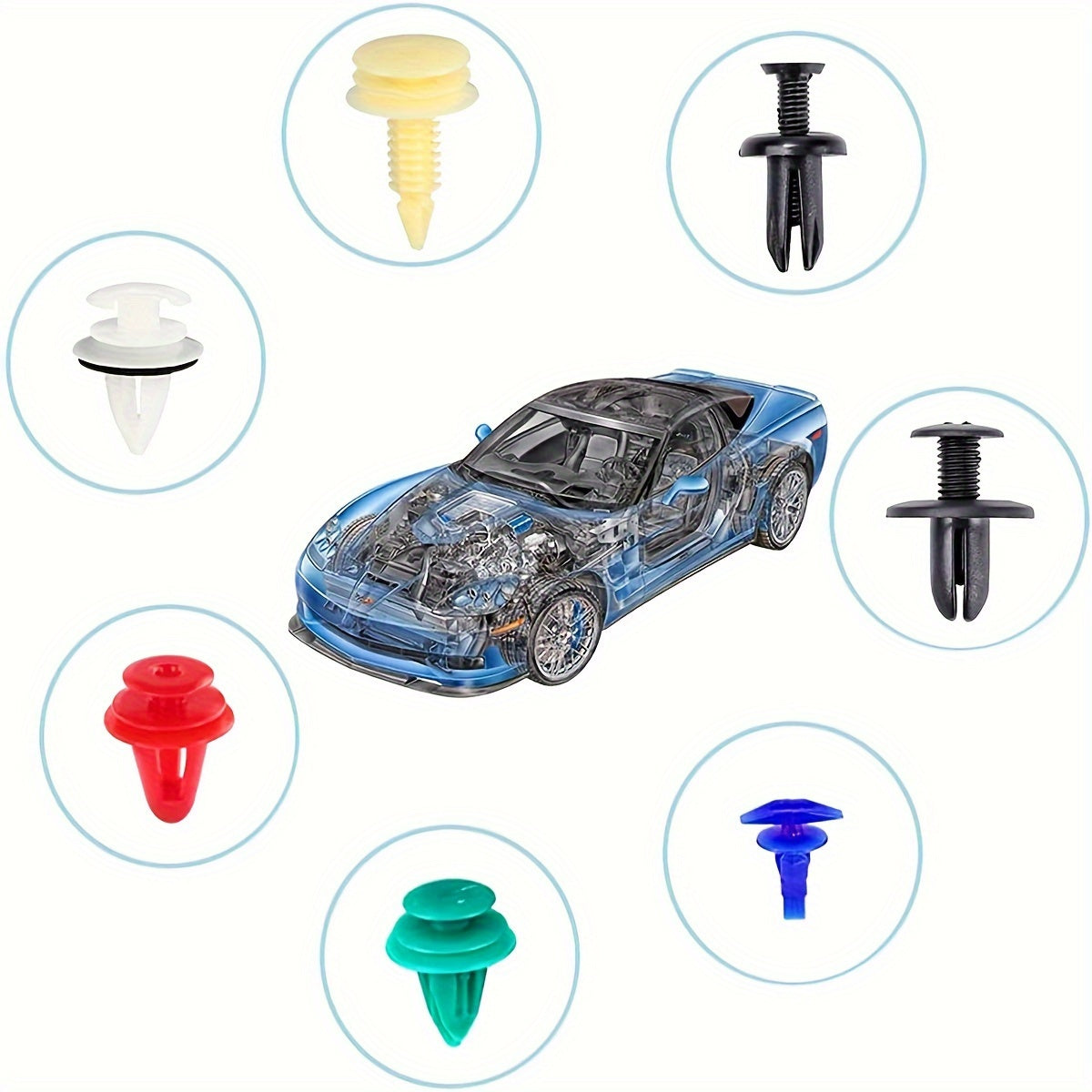 925pcs-100Pcs Auto Fastener Clip Kit Rivet Clips Auto Body Push Retainer Pin Rivet Bumper Door Trim Panel Retainer Repair