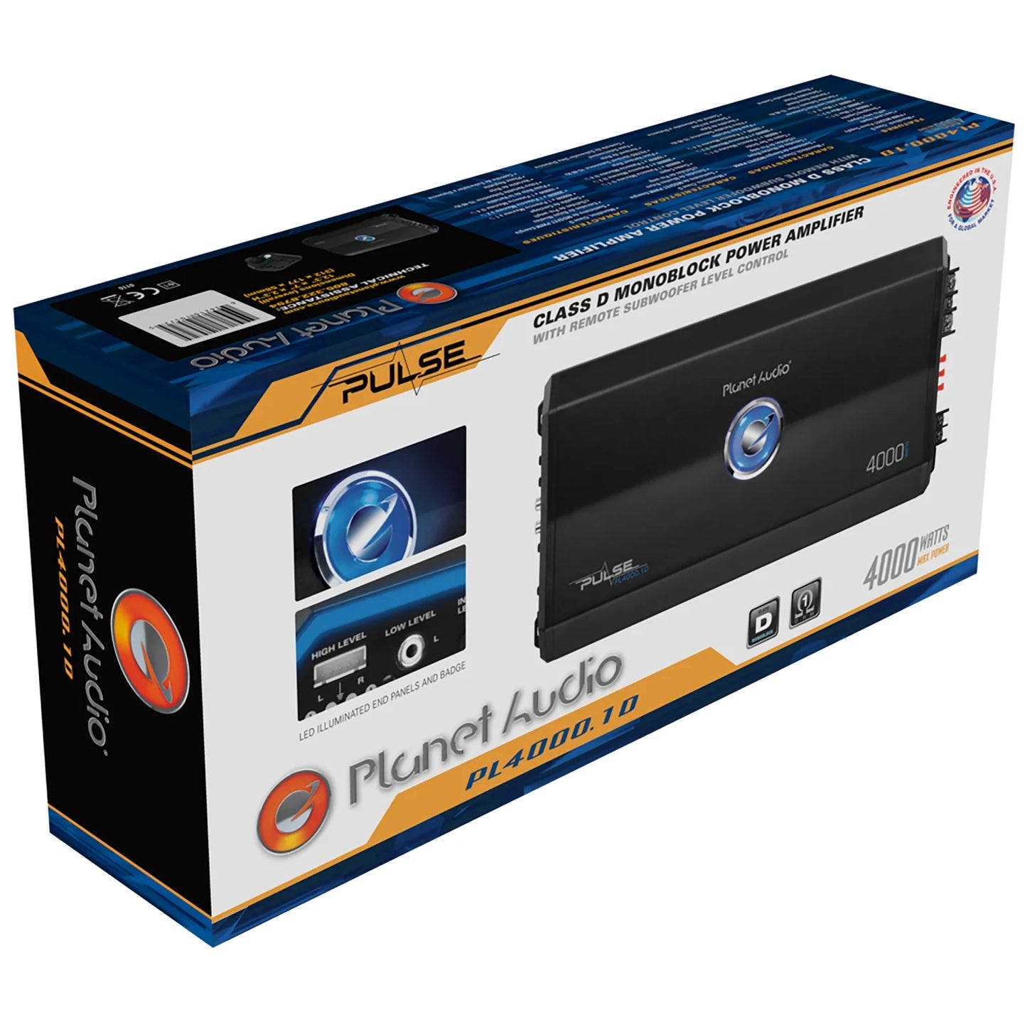 PL4000.1D 4000 W Max 1 Ohm Monoblock Class D Car Stereo Amplifier
