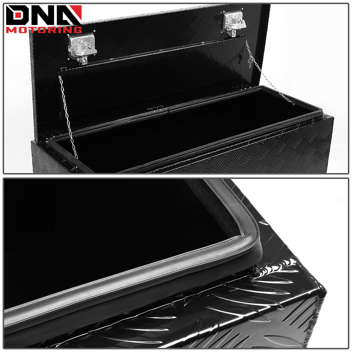 DNA Motoring Aluminum Pickup Truck Bed Trailer Key Lock Storage Tool Box