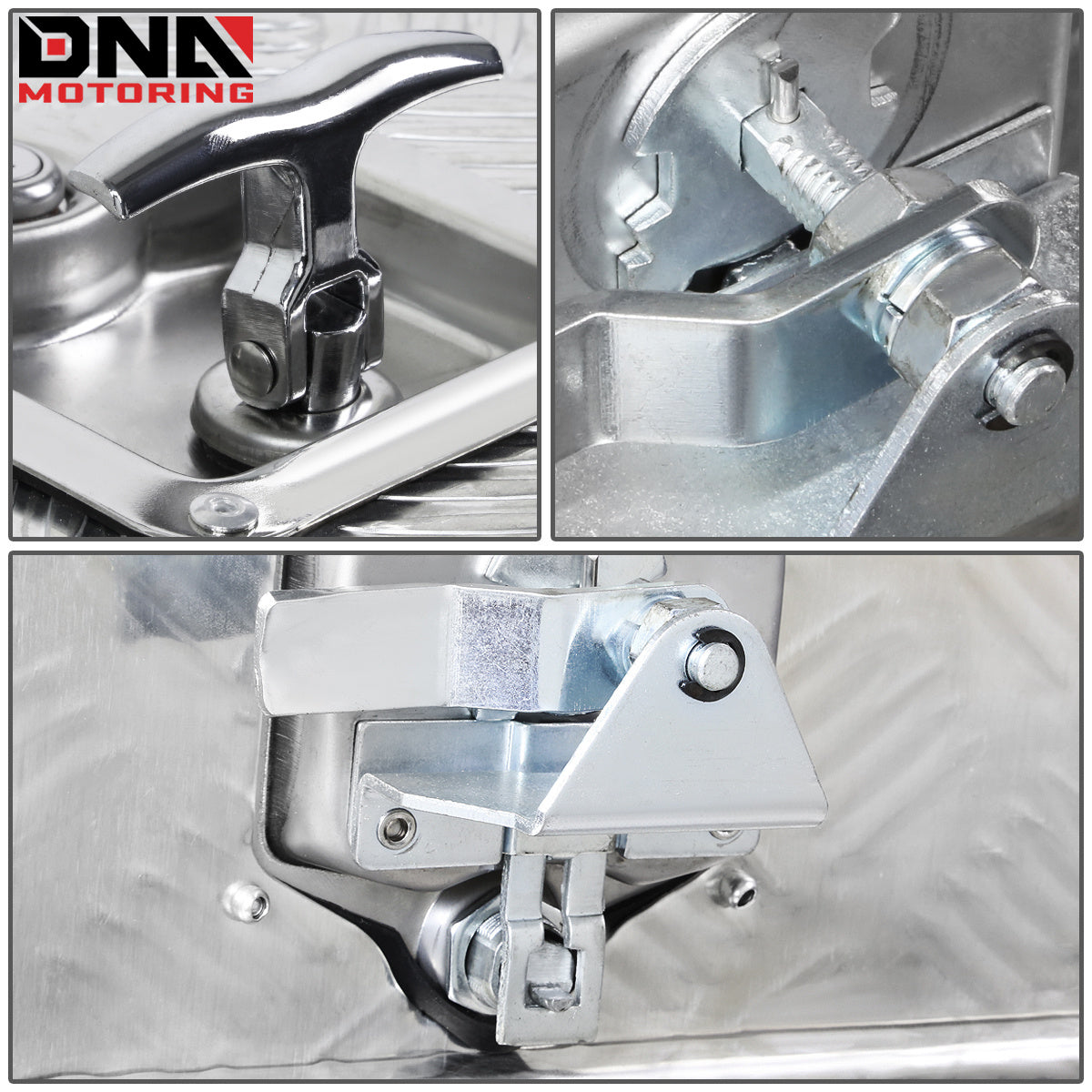 DNA Motoring Aluminum Pickup Truck Bed Trailer Key Lock Storage Tool Box