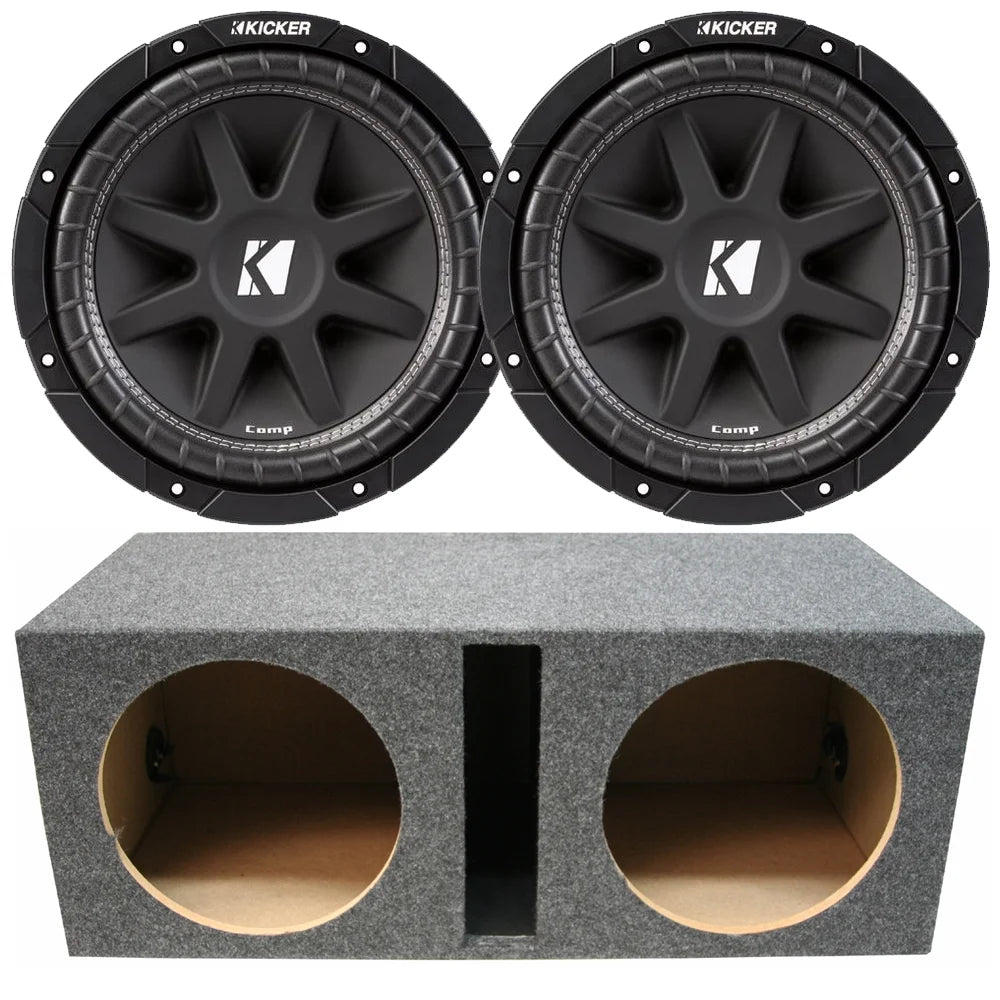 43C104 10" Comp 150W Car Subwoofer with Vented Enclosure, 24" X 18" X 12", MDF