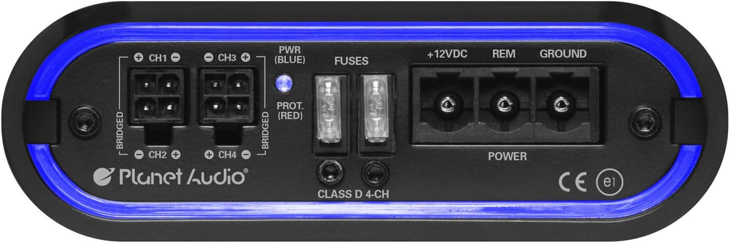 MB300.4D 4 Channel Class D Car Amplifier - 1200 Watts, 2 Ohm Stable, Digital, Full Range, Mosfet Power Supply, Great for Speakers and Subwoofers