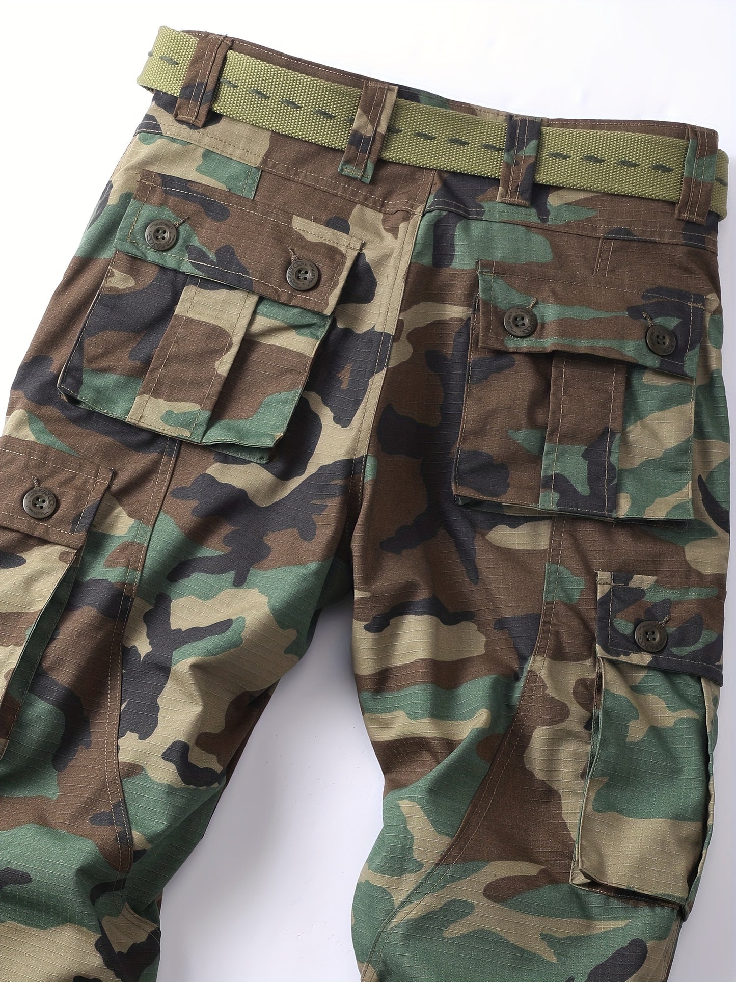 Mens Cargo Work Pants - Stylish Camo Cargo Pants with Rugged Ripstop Fabric - Lightweight, Durable & Comfortable for Outdoor Adventures, Everyday Wear & Work - Spacious Multi-Pocket Design, No Belt Needed