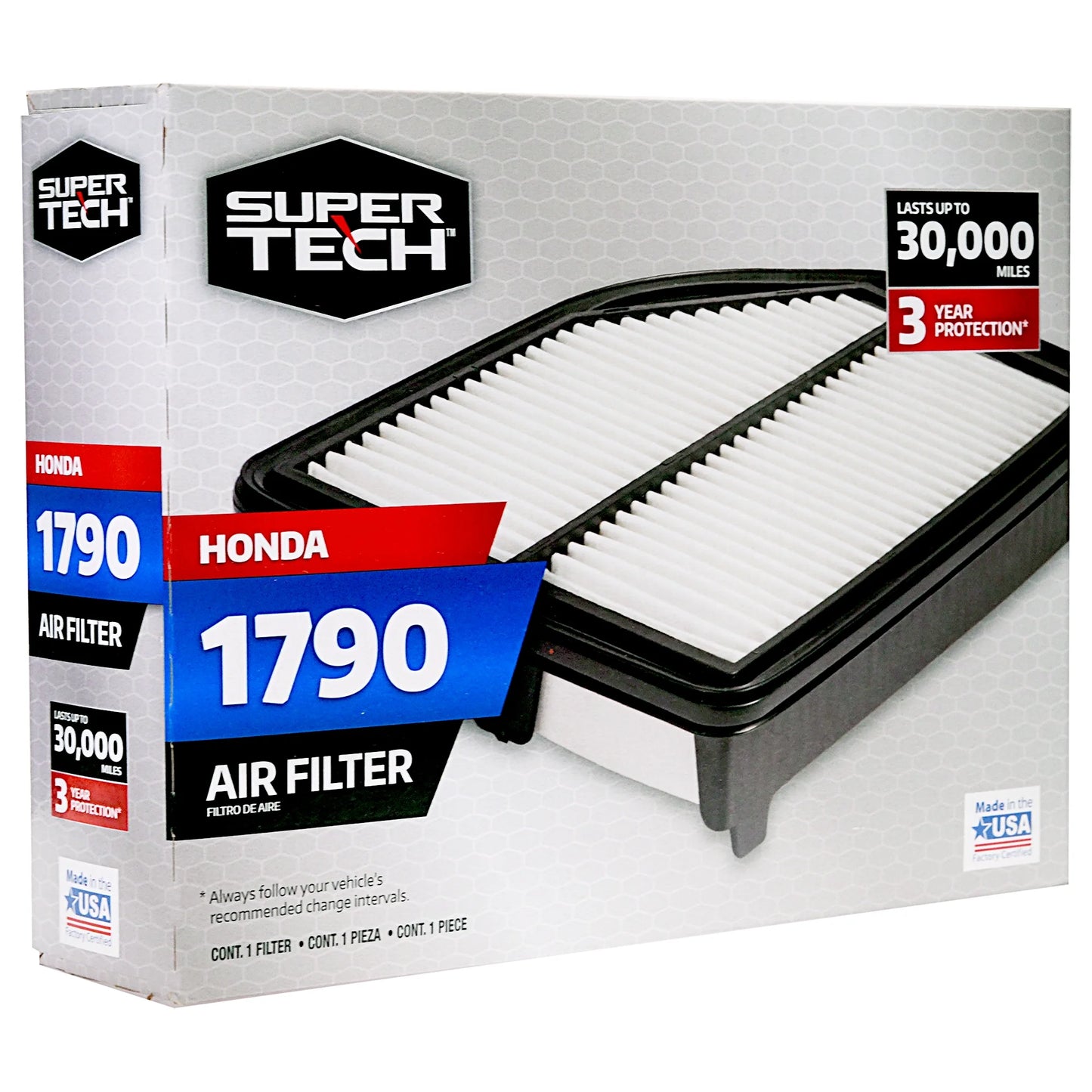 1790 Engine Air Filter, Replacement Filter for Honda Fits Select: 2012-2014 HONDA CR-V