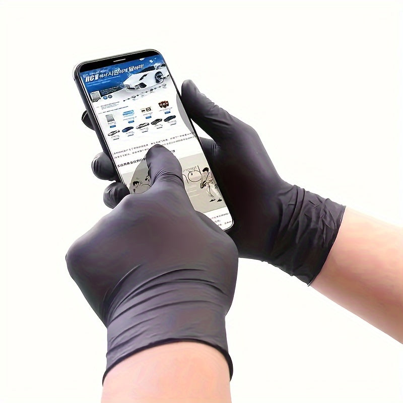 50pcs, Disposable Nitrile Gloves, Durable Household Cleaning Gloves, BPA & Latex-Free, Waterproof Gloves Suitable For Kitchens Cleaning, Tattoo, Hair Dyeing, Pet, Beauty Salons, Cleaning Supplies, Household Gadgets