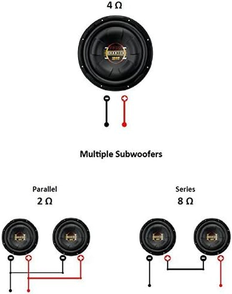 D12F Phantom Series 12 Inch Car Subwoofer - 1000 Watts Max, Single 4 Ohm Voice Coil, Sold Individually, Hook up to Amp