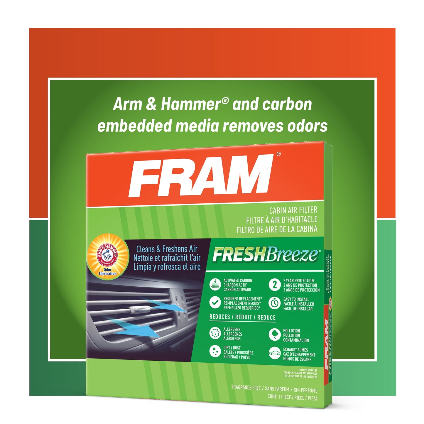 CF11182, Fresh Breeze Cabin Air Filter with Arm & Hammer Baking Soda, for Select Acura and Honda Vehicles Fits Select: 2017-2023 HONDA CR-V, 2016-2023 HONDA CIVIC