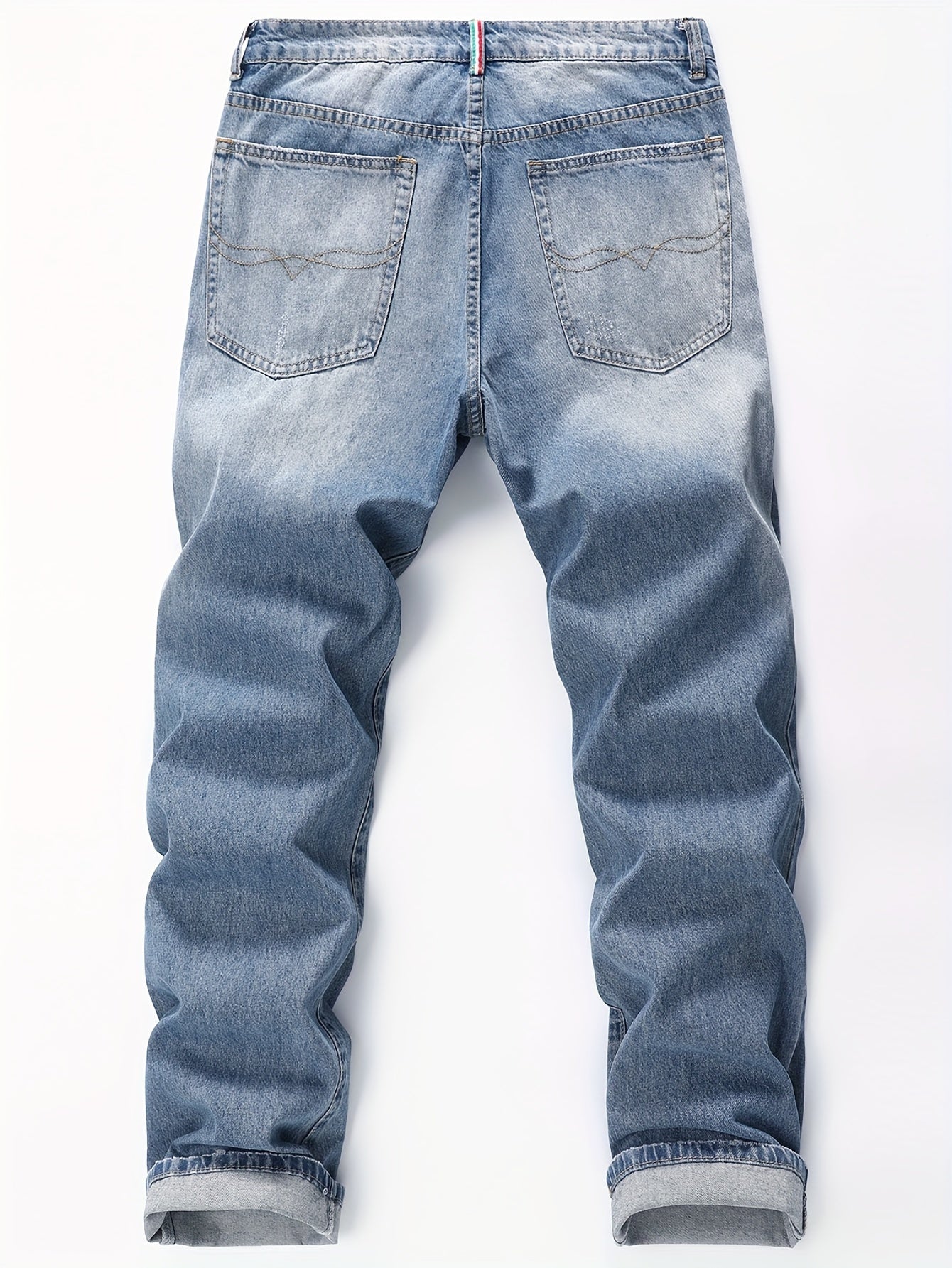 Classic Fit Mens Regular Length Non-Stretch Straight Leg Denim Jeans - Soft Washed, Machine Washable, All-Season Basics - Durable Woven Fabric, Solid Color, No Sheer