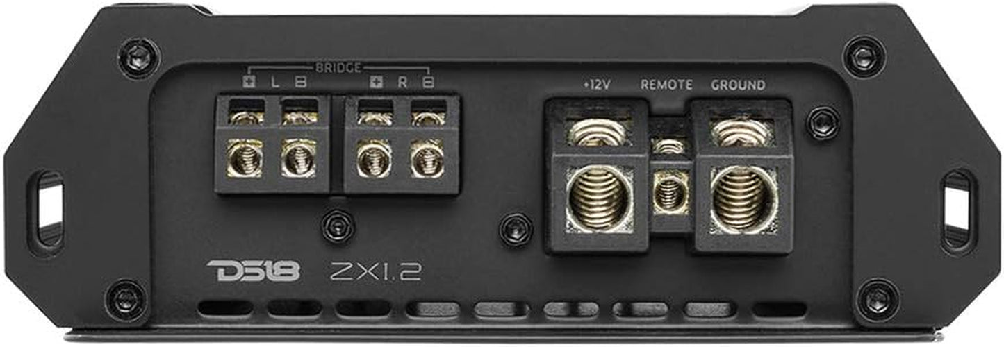 ZXI.2 Car Audio Amplifier - Class D, Full Range, 2 Channel, 370 Watts Max. Adjustable Crossover - Compact Size for Easy Installation on Many Applications