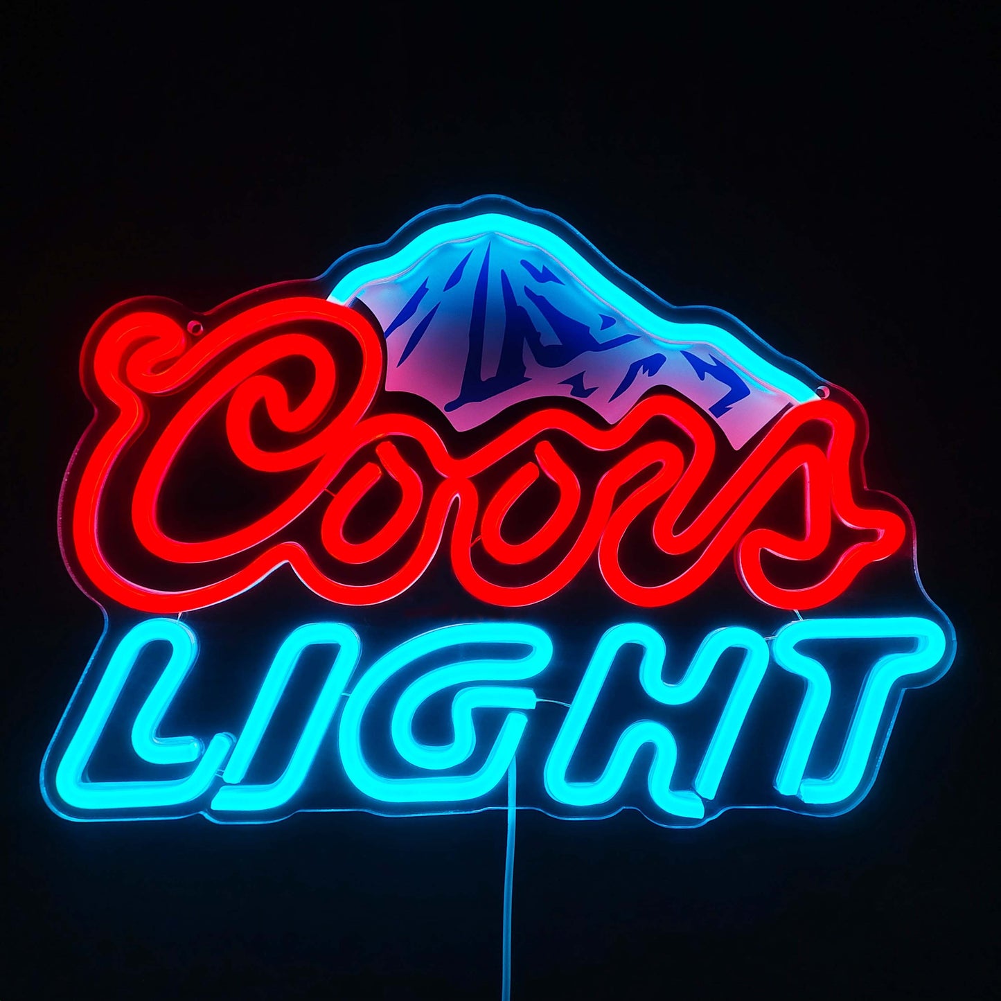 Mountain Chill Beer Neon Sign - LED Backlit Beer Bar Sign with Mountain Pattern Printing - Man Cave Decoration, Home Bar Sign, Unique Gift for Beer Lovers