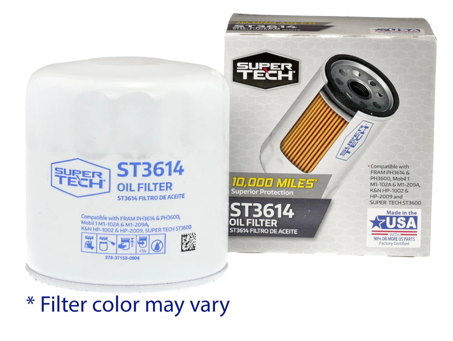 (6 Pack) ST3614, 10K Mile Spin-On Replacement Oil Filter for Select Ford Vehicles