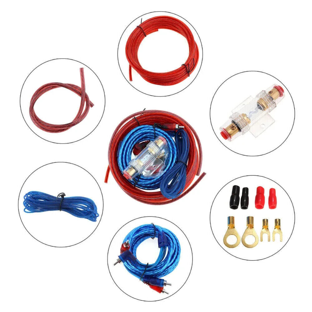 Car Audio Cable Kit 1500W Amp Amplifier Install RCA Subwoofer Sub Wiring 8 Gauge