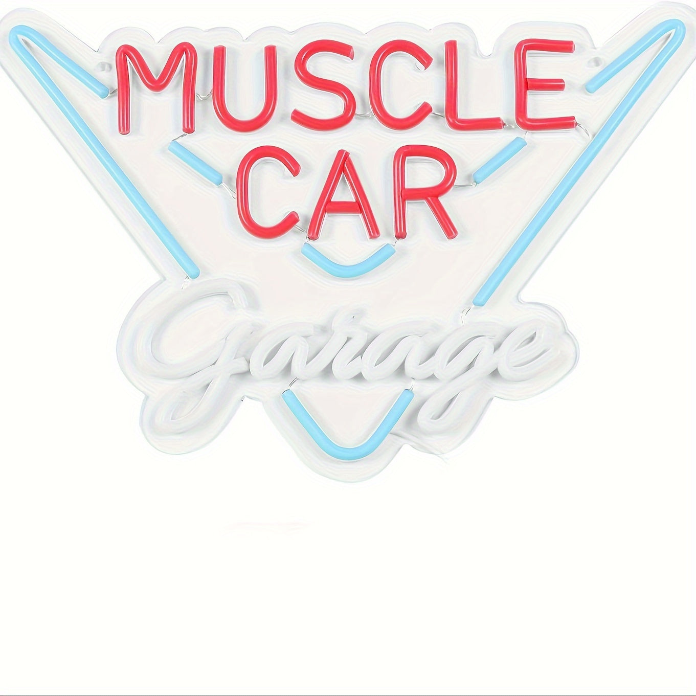 Muscle Car Garage LED Neon Sign - USB Powered, Polished Metal Finish for Man Cave, Bedroom, Auto Shop & Garage Decor